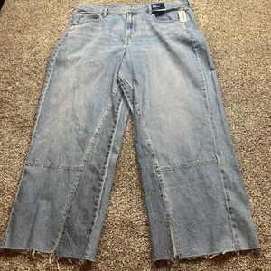 Old Navy Jeans Womens 18 High Rise Baggy Wide Leg Drapery Denim